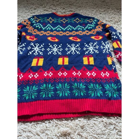 Tis the Season for Tacos Christmas Ugly Sweater Crewneck Sombreros Medium Blizza - Picture 8 of 10